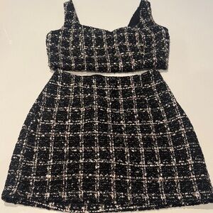 Abercrombie & Fitch Black and White Tweed tank/skort set